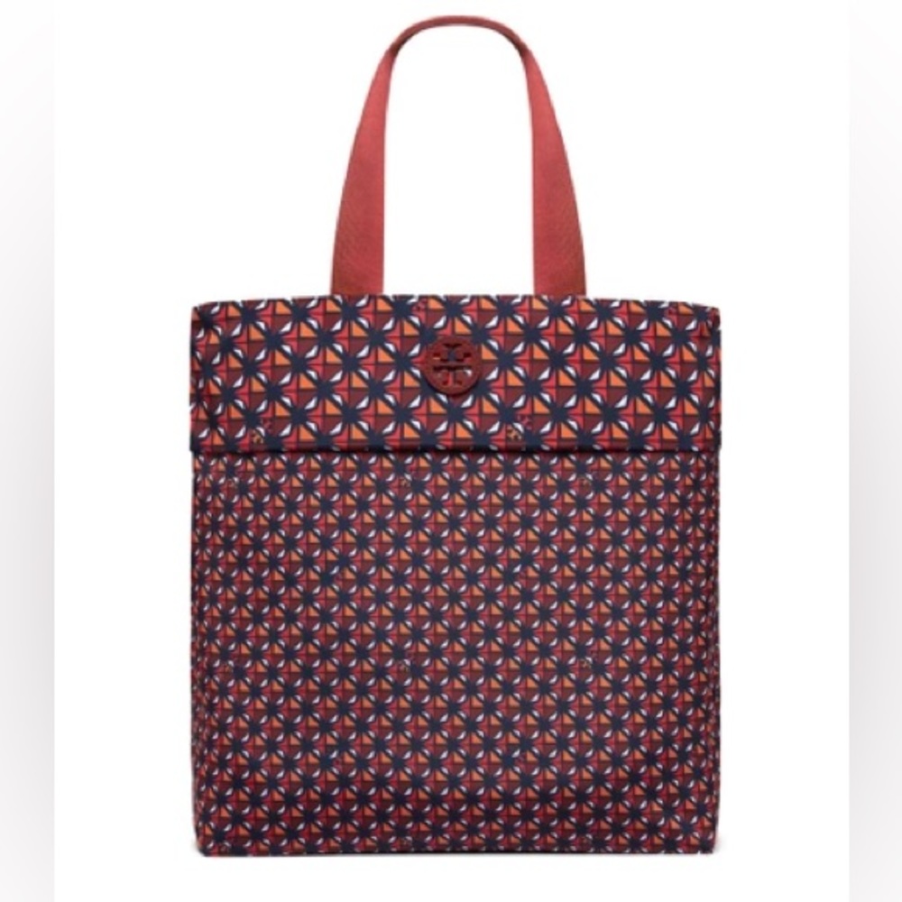 $260 Tory Burch Nylon Packable Tote In Tuscan Wine Geo